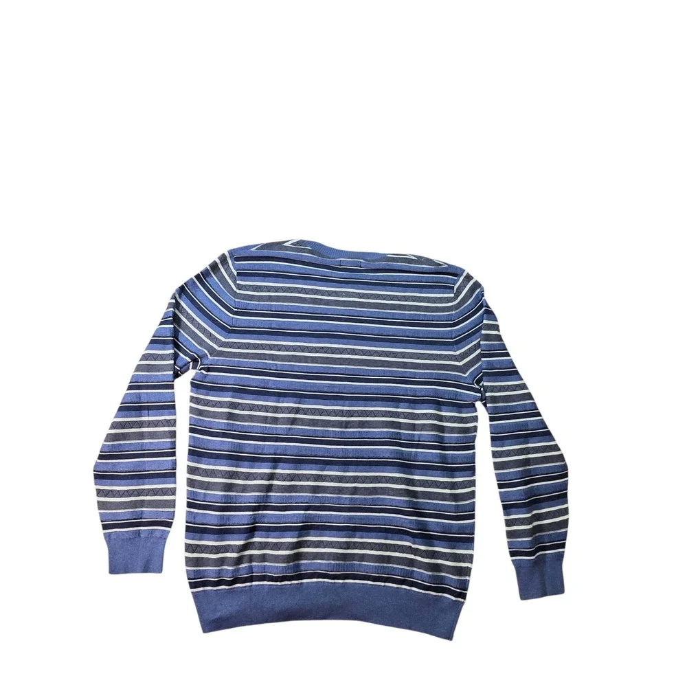 Haggar Striped Sweater Crew Neck Pullover Knitwear Soft Casual XL
